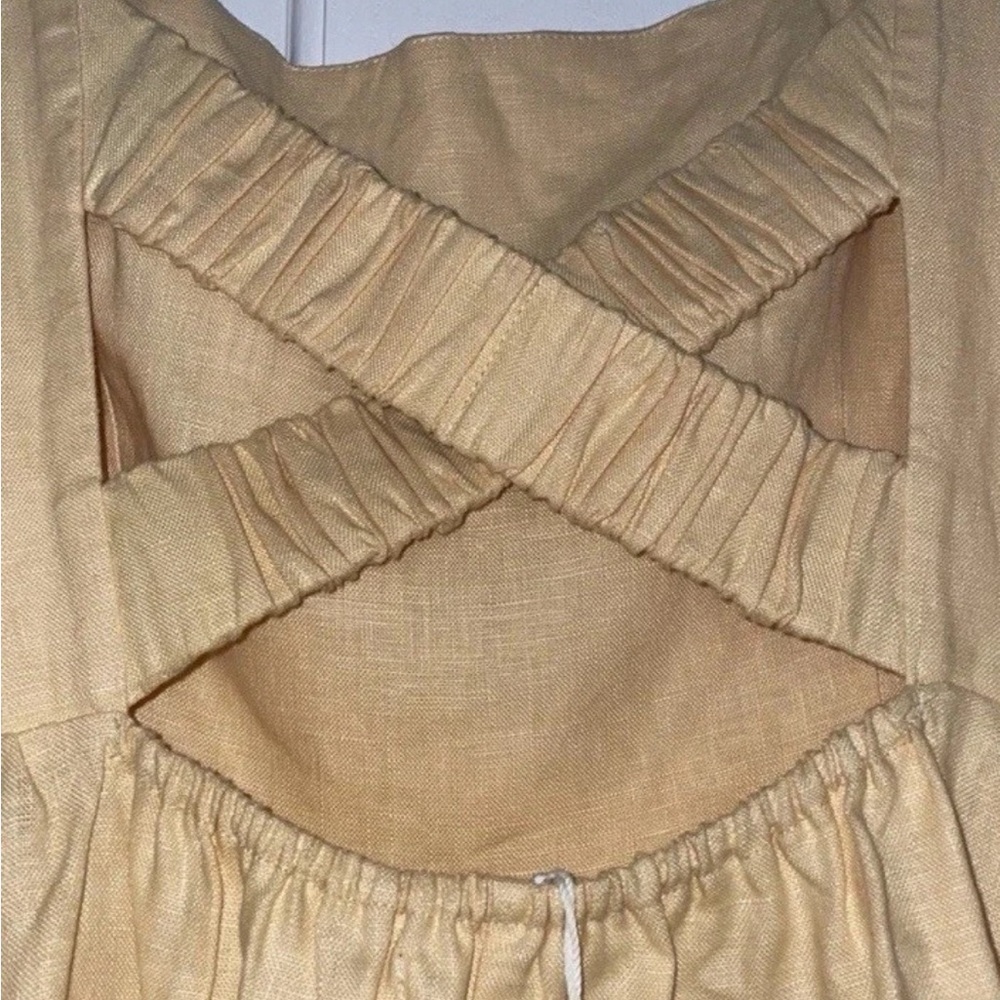 NWOT, Reformation Butter Yellow 100% Linen Dress, Maxi Ankle, 8, Light, Feminine - Picture 5 of 9